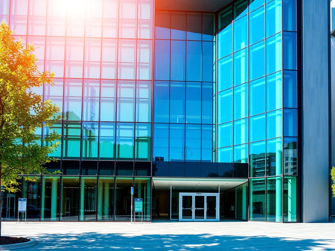 Commercial glass façade